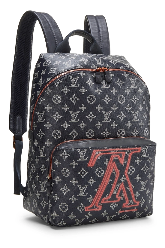 Navy Upside Down Monogram Canvas Apollo Backpack, , large image number 1