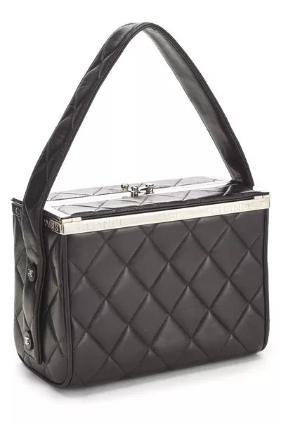 Black Quilted Lambskin Box Vanity Small, , large