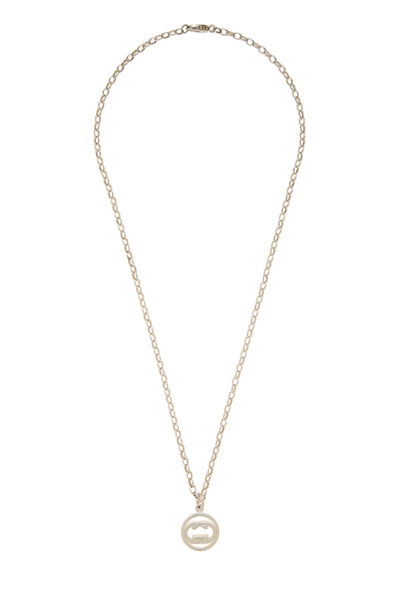 Silver Interlocking GG Necklace