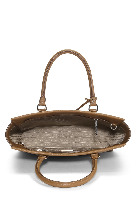 Pre-Owned Brown Saffiano Open Tote QNBDQG3RIB003
