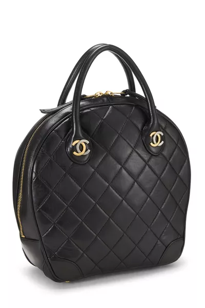 Black Quilted Lambskin Paris Limited Bowler Small, , large