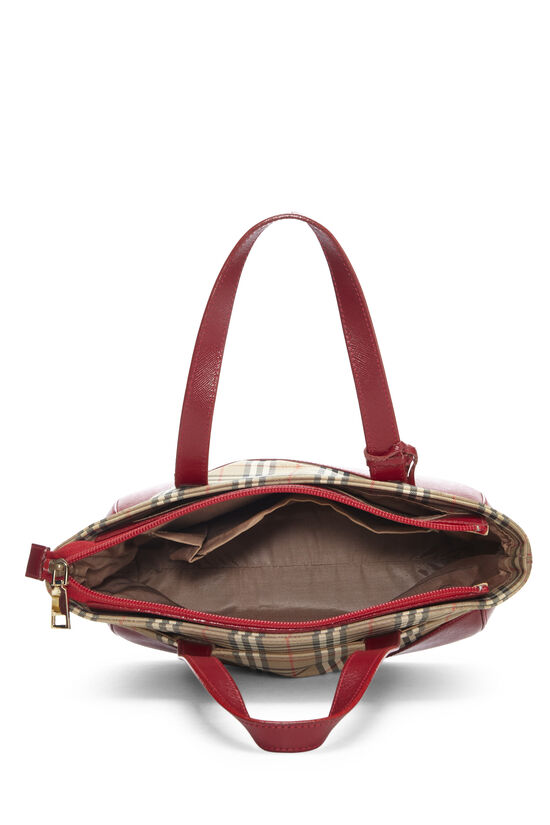 Red Haymarket Check Canvas Handbag Small, , large image number 7