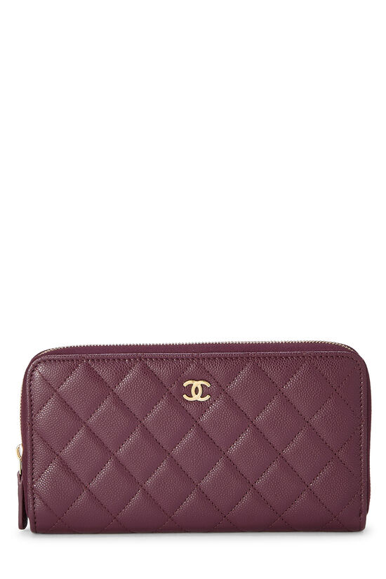 Purple Caviar Zip Around Wallet, , large image number 0