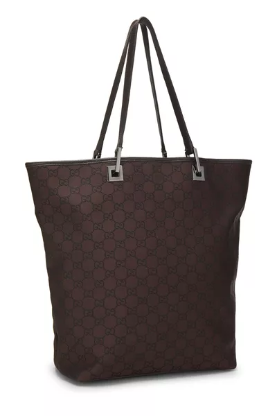 Brown GG Nylon Tote, , large
