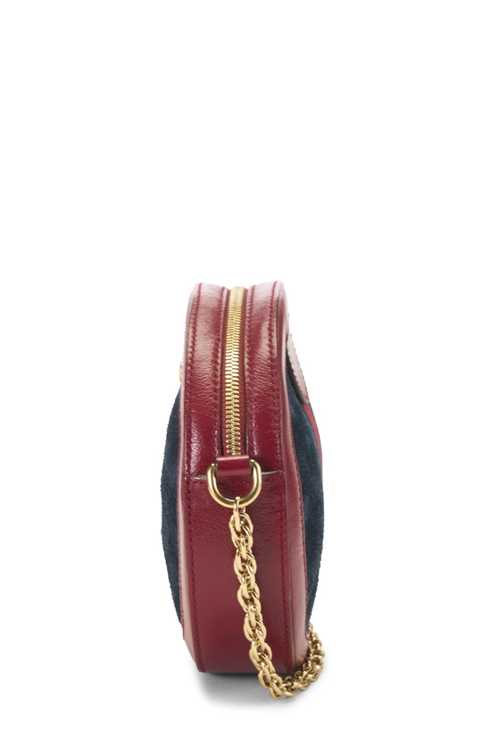 Navy Suede Ophidia Round Shoulder Bag Mini, , large image number 2