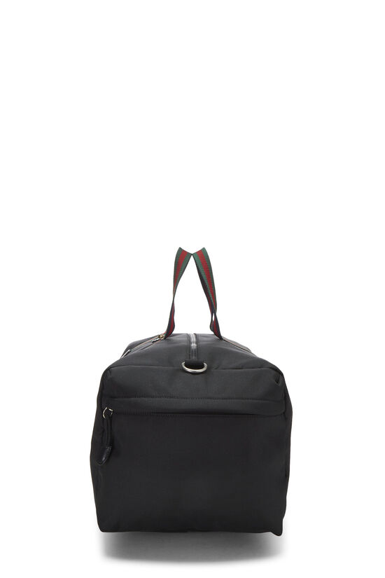 Black Canvas Technical Web Duffle Bag , , large image number 4