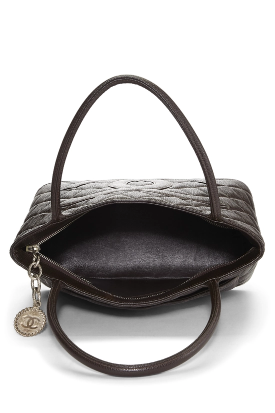 Brown Quilted Caviar Medallion Tote, , large image number 5