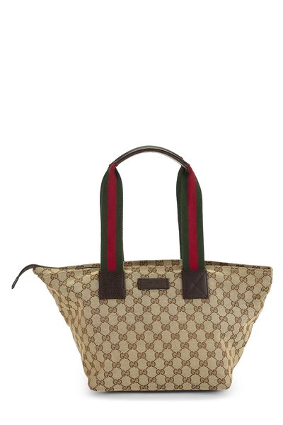 Original GG Canvas Web Soft Zip Tote