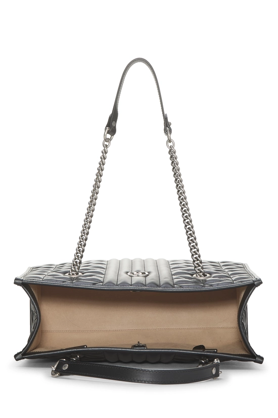 Black Leather GG Marmont Tote, , large image number 5