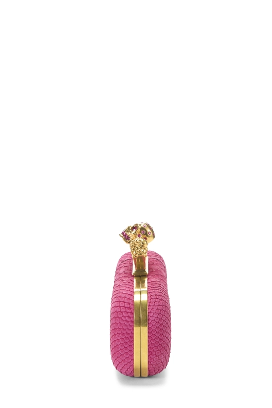 Pink Python Knuckle Clutch, , large image number 2