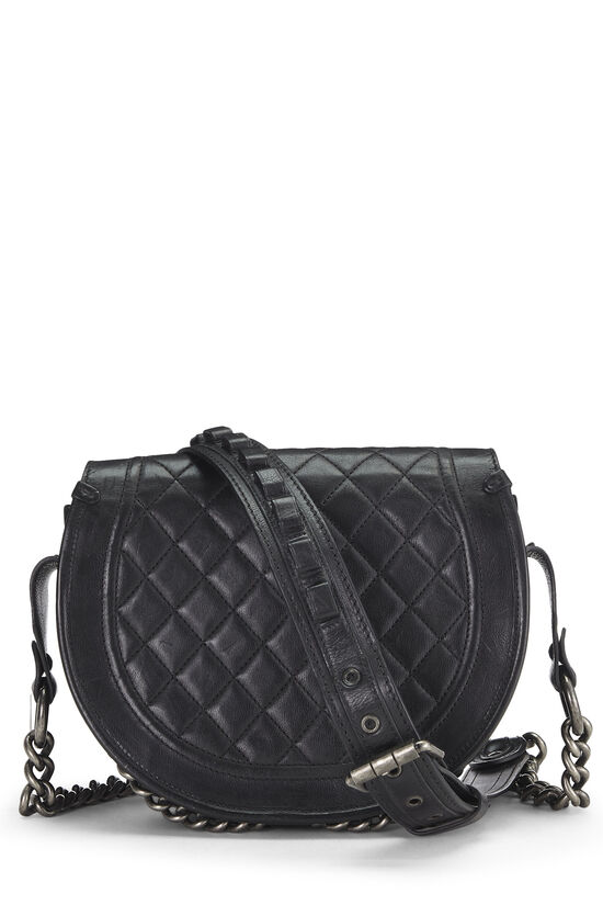 Paris-Dallas Black Quilted Calfskin Studded Saddle Bag, , large image number 3