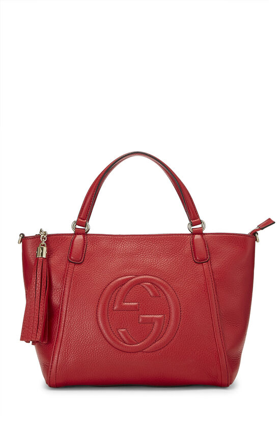 Red Grained Leather GG Soho Handbag, , large image number 0