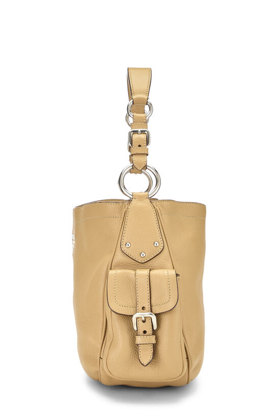 Beige Vitello Daino Side Pocket Hobo, , large image number 2