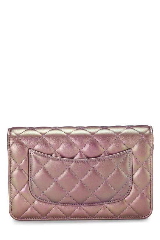 Iridescent Purple Quilted Lambskin Classic Wallet on Chain (WOC), , large image number 3