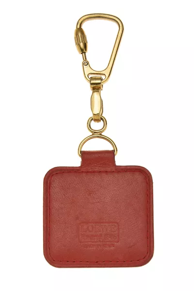 Orange Leather Anagram Keychain, , large