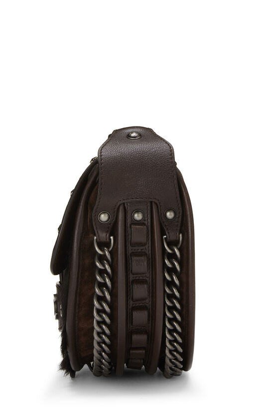Paris-Dallas Brown Quilted Calfskin Studded Saddle Bag, , large image number 4