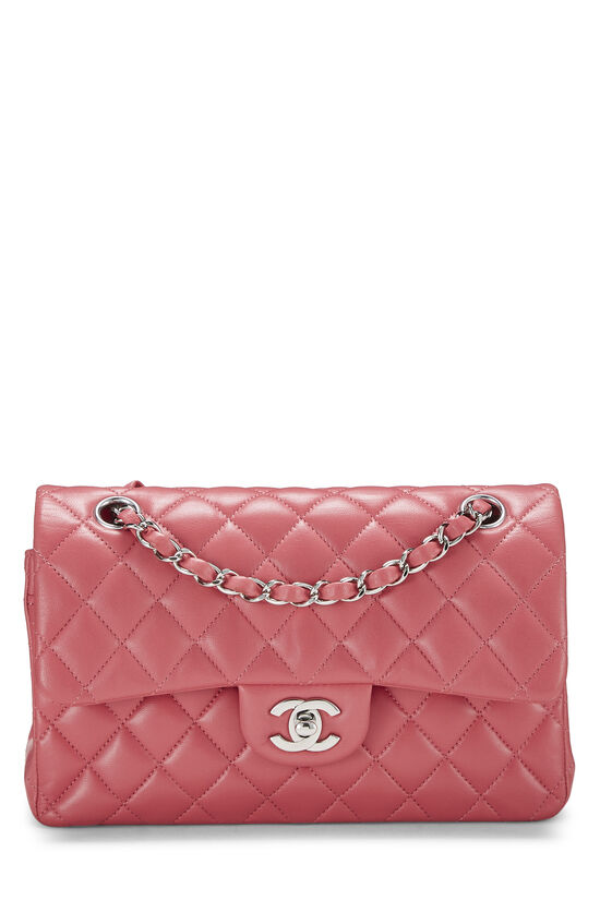 Pink Quilted Lambskin Classic Double Flap Small, , large image number 0