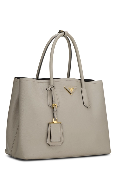 Beige Saffiano Double Bag Medium, , large
