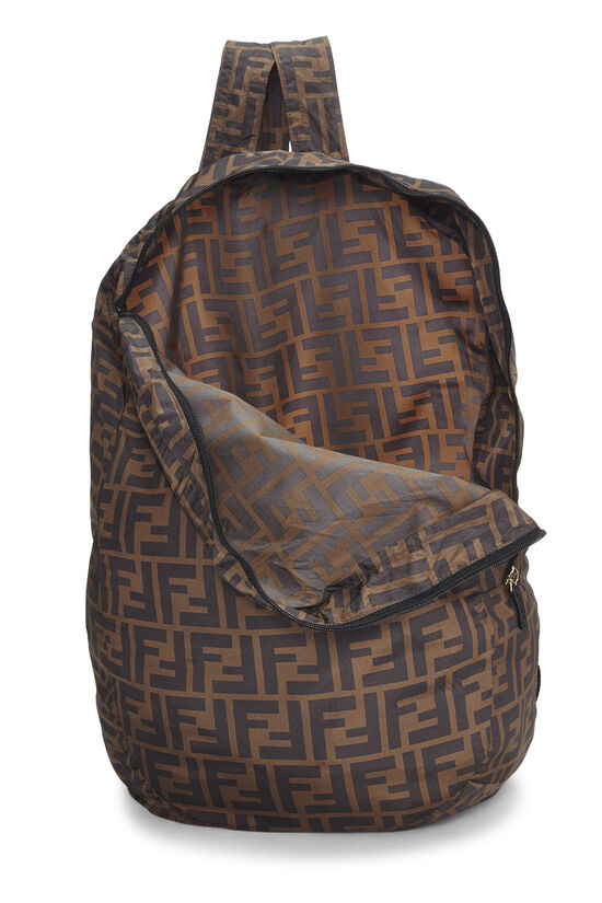 Brown Zucca Nylon Packable Backpack, , large image number 5
