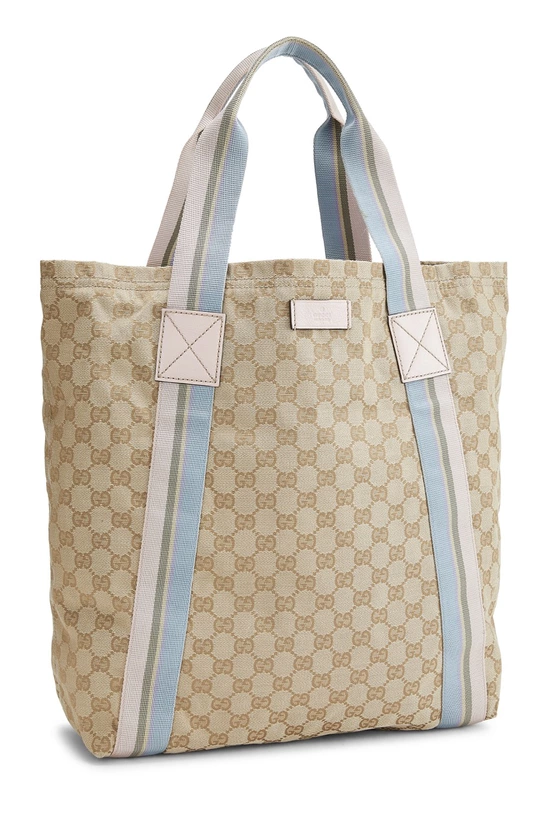 Pink GG Canvas Flat Web Tote, , large image number 1