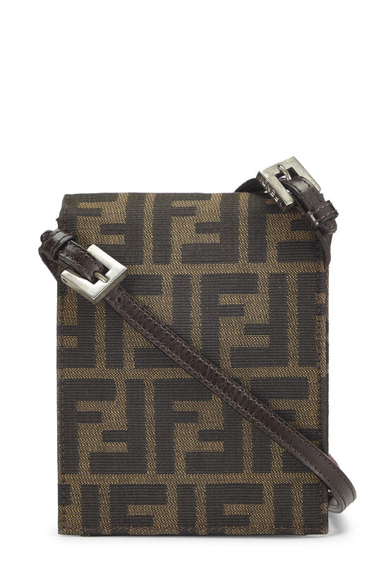FENDI: leather bag with FF logo - Brown