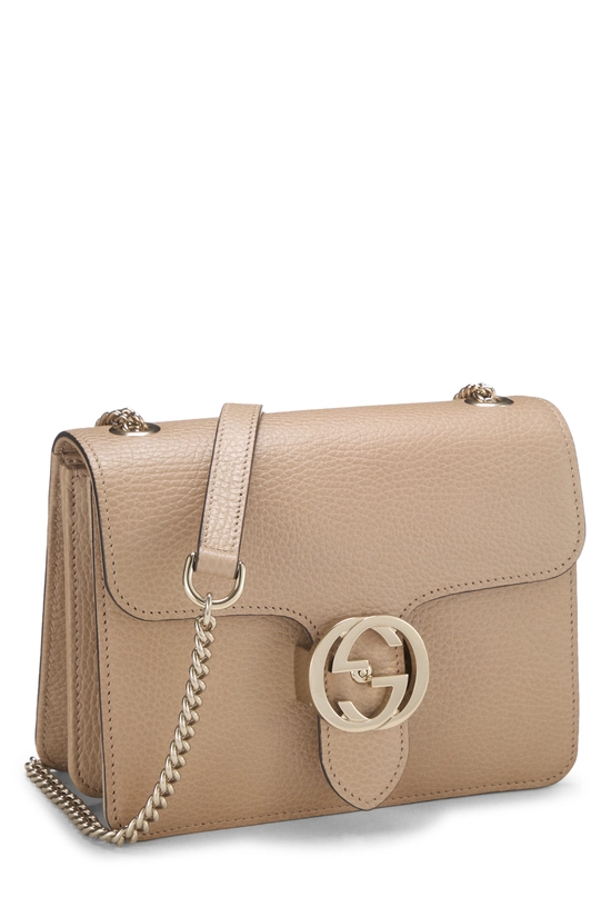 Beige Leather Interlocking Crossbody Small, , large image number 1