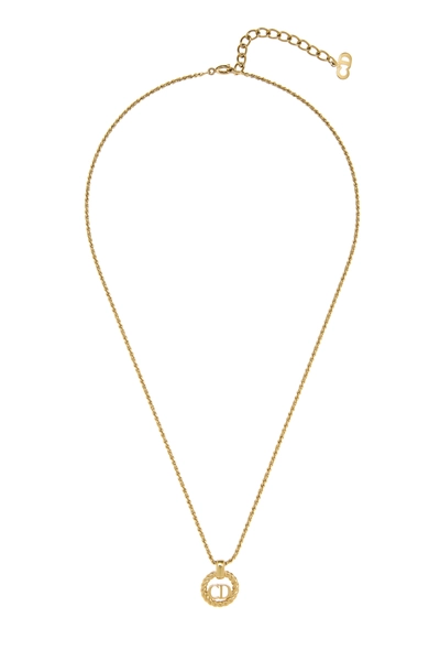 Gold Round 'CD' Necklace Small