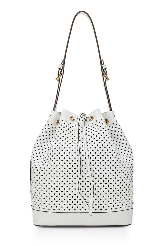 White Perforated Leather Noé, , large image number 0