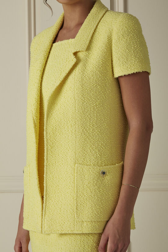 Yellow Wool Blend Three-Piece Skirt Set, , large image number 1