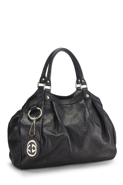 Black Guccissima Sukey Tote, , large