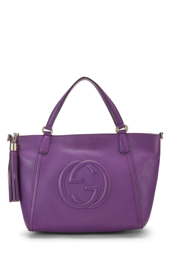 Purple Grained Leather Soho Top Handle Tote, , large image number 0