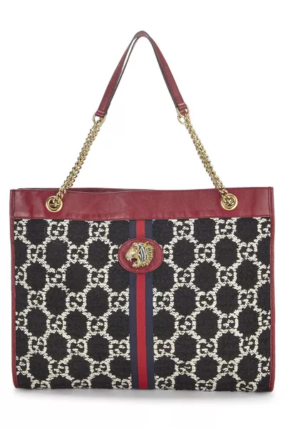 Multicolor Tweed Web Rajah Tote Large