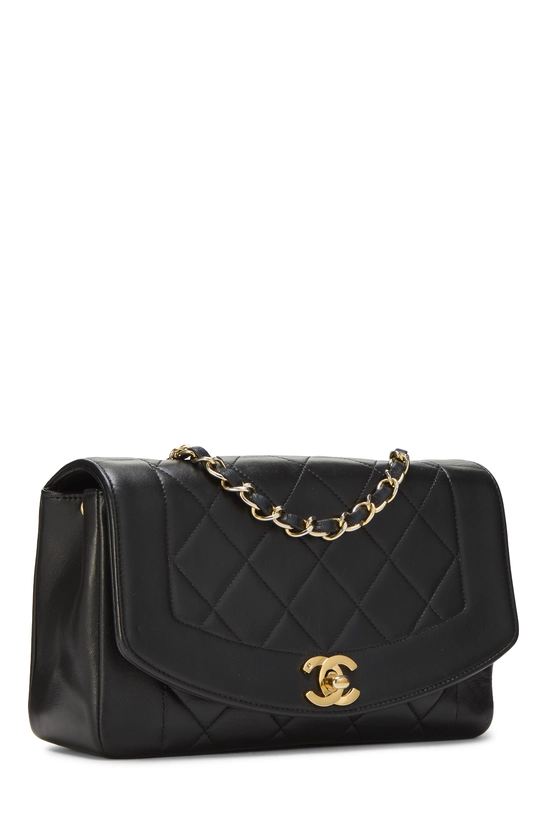Black Quilted Lambskin Diana Flap Small, , large image number 1