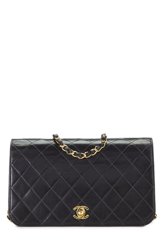 Black Quilted Lambskin Full Flap Small, , large image number 0