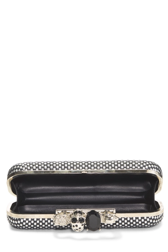 Silver Leather Knuckle Clutch, , large image number 5
