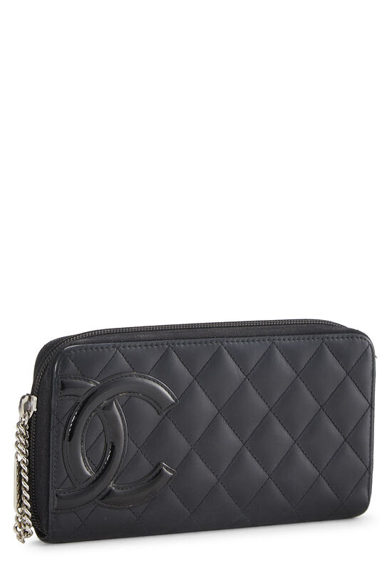 Black Quilted Calfskin Cambon Wallet, , large image number 1