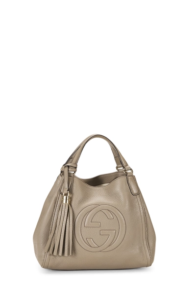Gucci Grey Leather Soho Convertible Shoulder Bag Small