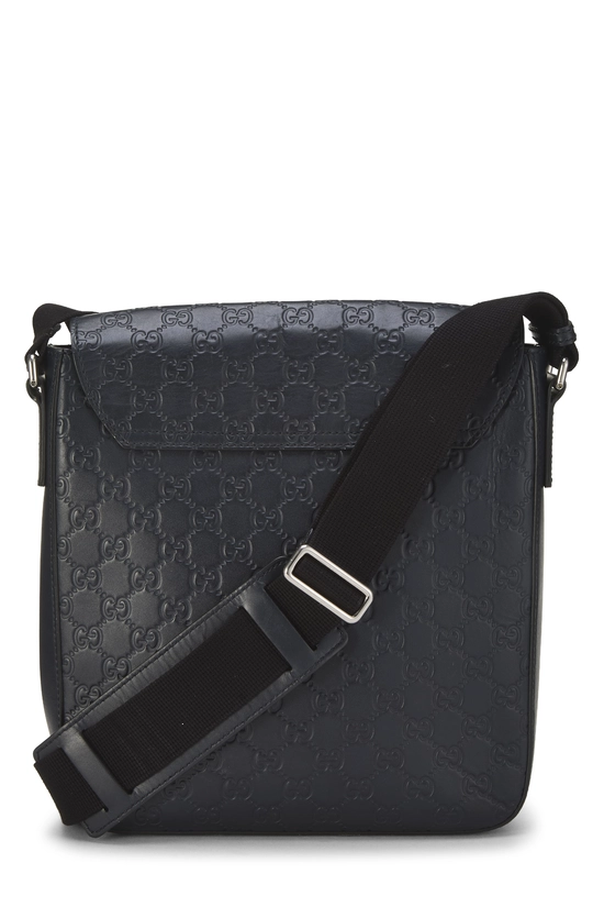 Navy Guccissima Buckle Flap Messenger, , large image number 3