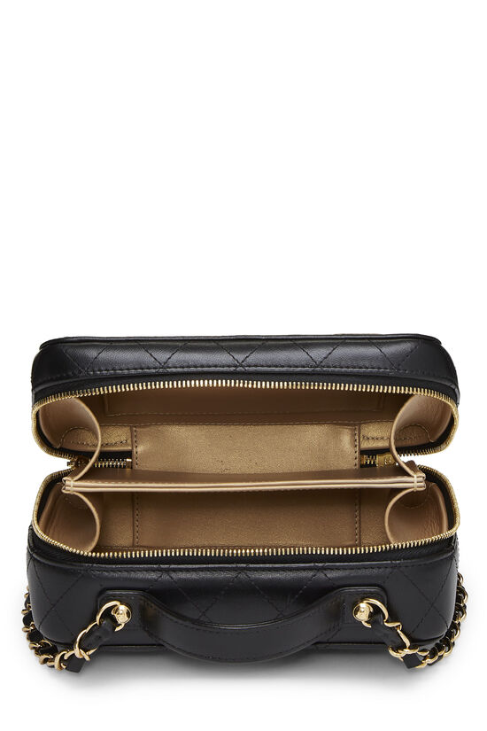 Chanel Golden Plate Filigree Vanity Case - Black Shoulder Bags