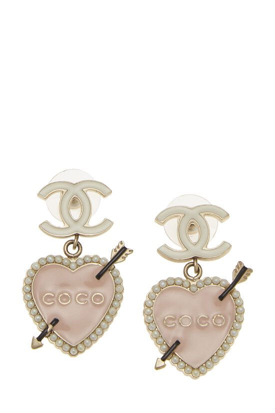 What Goes Around Comes Around Chanel Pink Crystal Cc Earrings