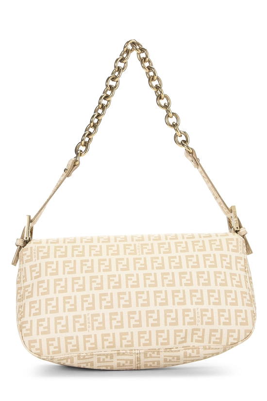 Beige Zucchino Coated Canvas Shoulder Bag, , large image number 3