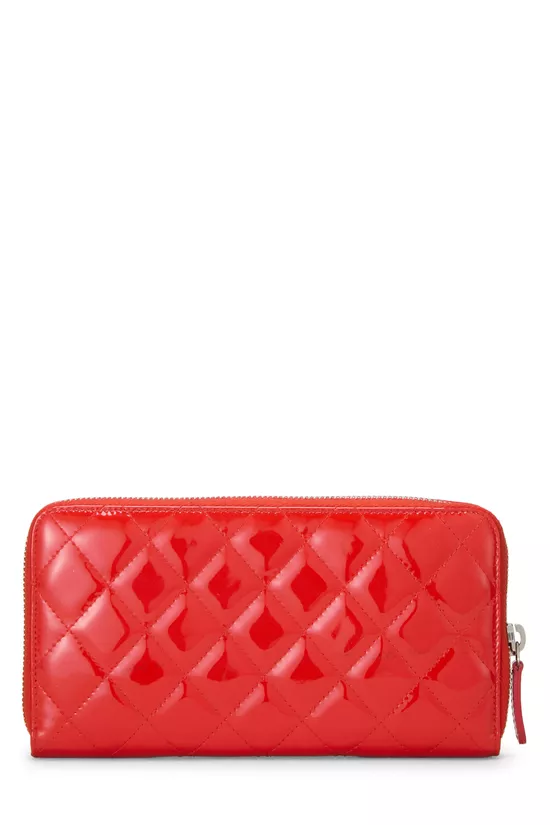 Red Quilted Patent Leather Wallet, , large image number 2