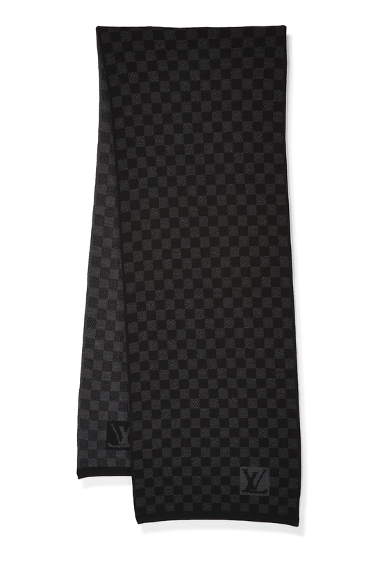 Black Damier Wool Muffler, , large image number 0