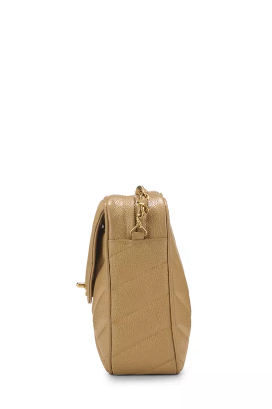 Beige Quilted Caviar Envelope Camera Bag Medium, , large image number 2