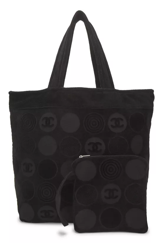Black Terry Cloth Beach Tote XL, , large image number 3