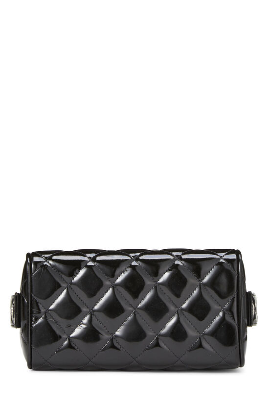Black Quilted Patent Box Bag, , large image number 5