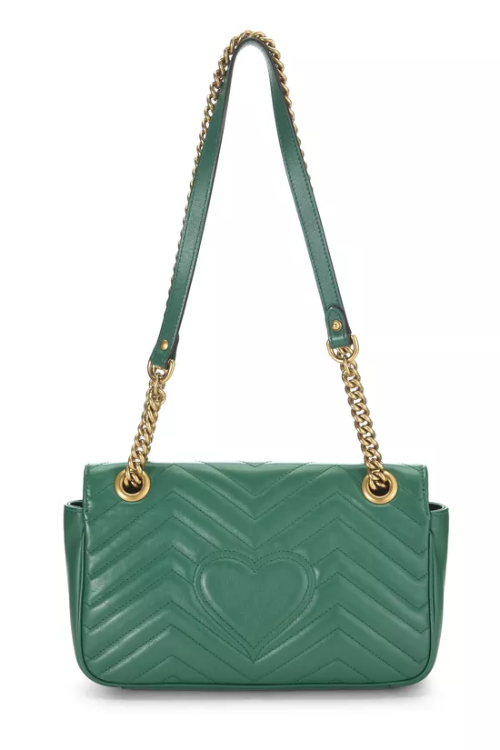 Green Leather GG Marmont Shoulder Bag Small, , large image number 3