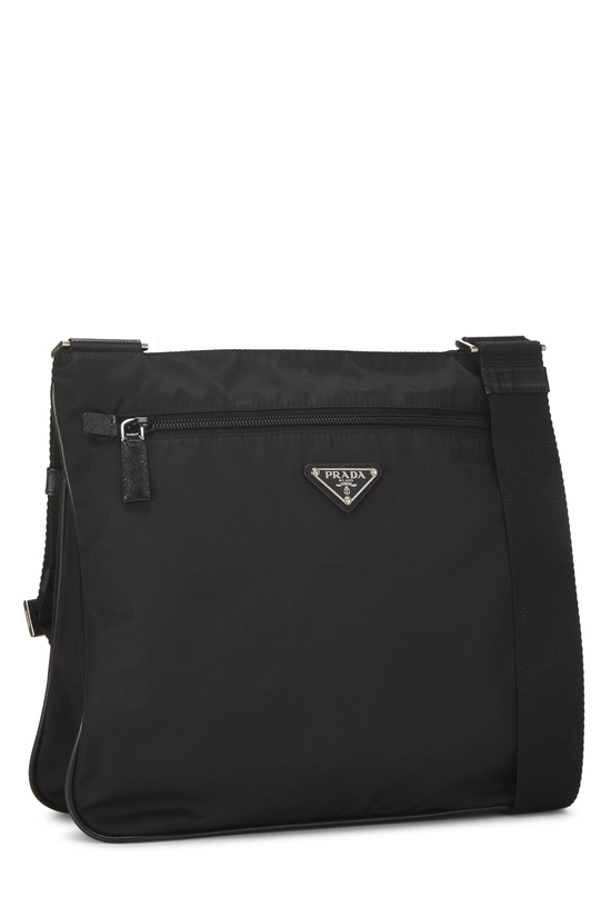 Black Nylon Zip Pocket Messenger, , large image number 1