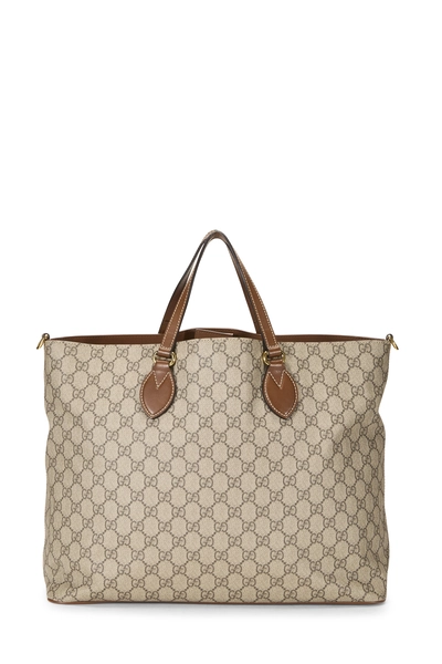 Gucci Brown GG Supreme Canvas Tote Large