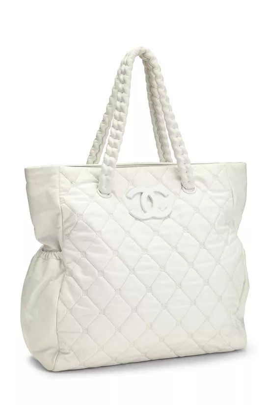 White Lambskin Hidden Chain Tote, , large image number 1